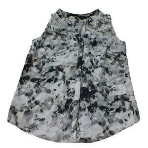 Apt 9 Essentials Womens Tank Shirt Petite PXS Floral Button Up Pleated Back